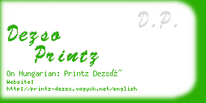 dezso printz business card